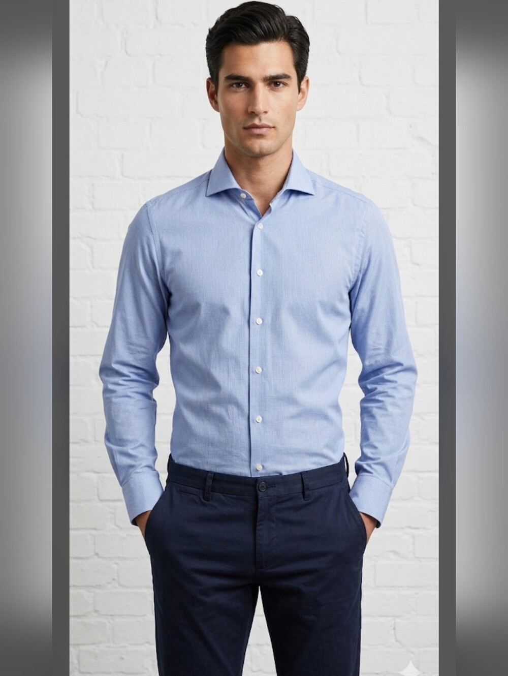 Tiger of Sweden Blue Slim Fit Men's Shirt